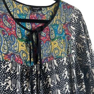 Tolani Silk Bohemian Print Mini Dress